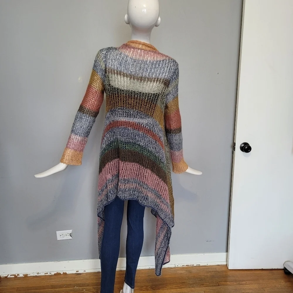 Anthropologie Knitted & Knotted Loose Knit Striped Cardigan, VGUC, Size S